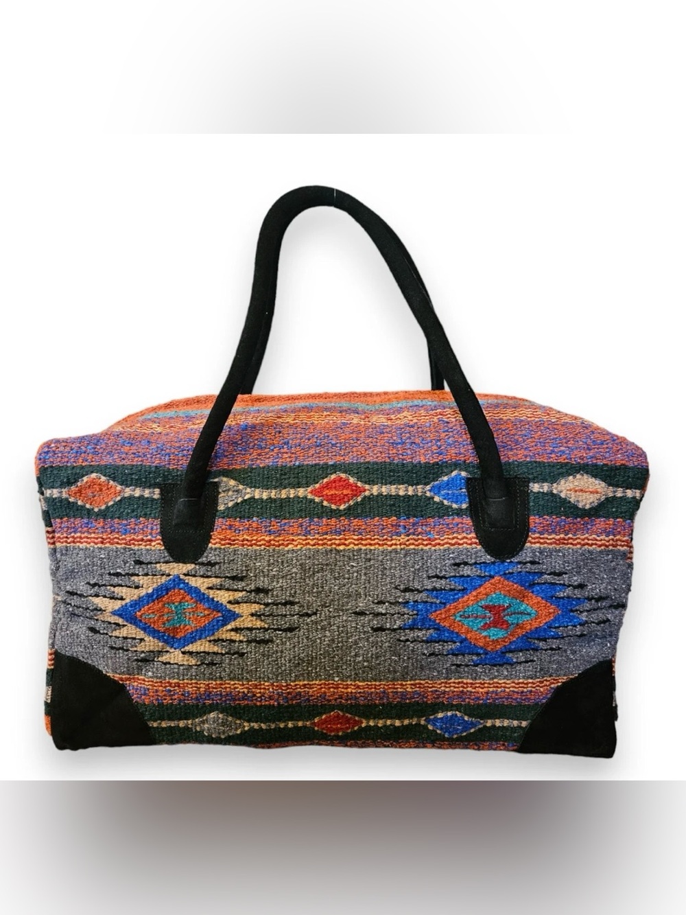 Boho Southwestern Woven weekender Travel Tote Bag - Multicolor